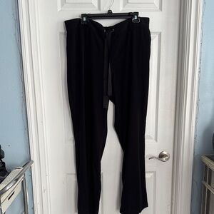 Women's Black Pull-On Wide-Leg Pants
